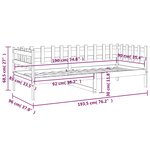 vidaXL Lit de jour sans matelas 90x190 cm bois de pin massif