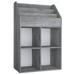vidaXL Porte-revue pour enfants Gris béton 71x30x114cm Bois ingénierie