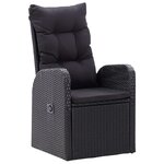 vidaXL Ensemble à manger de jardin avec coussins 5 Pièces Noir