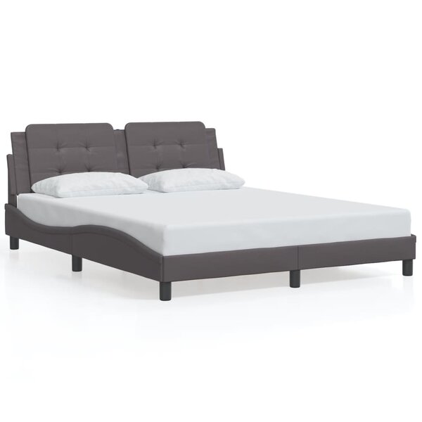 vidaXL Cadre de lit sans matelas Zadar gris 160x200 cm similicuir