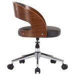vidaXL Chaise pivotante de bureau Noir Bois courbé et similicuir