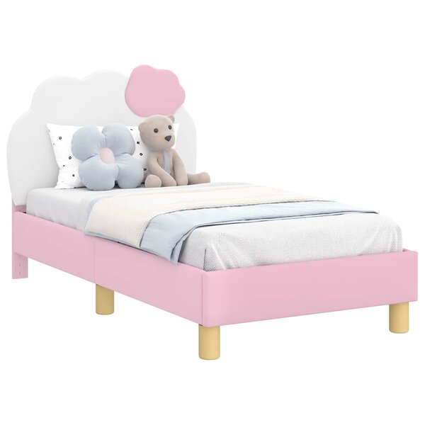 vidaXL Cadre de lit pour tout-petit avec tête de lit Rose 70 x 140 cm