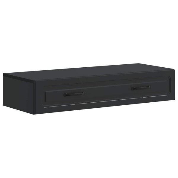vidaXL Table d'appoint murale Noir 87 5 x 34 5 x 17 cm