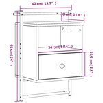 vidaXL Table de chevet murale 2 Pièces chêne marron 40x30x61 cm