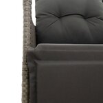 vidaXL Canapé de jardin inclinable 2 places avec table gris poly rotin