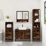 vidaXL Ensemble meubles salle de bain 4 Pièces chêne fumé bois ingénierie