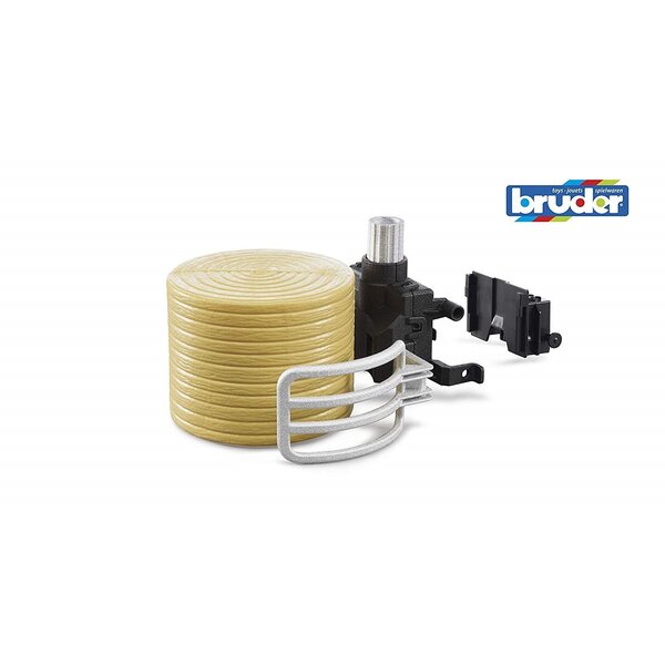 Bruder 02332 - Accessoires véhicules miniatures : Pince à ballots avec 1 balle ronde