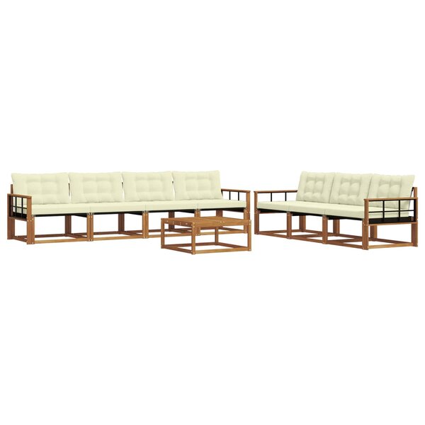 vidaXL Ensemble de canapés d'extérieur 8 Pièces Naturel et Crème