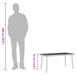 VidaXL Table basse de jardin rectangulaire noir 80x40x37 cm rotin