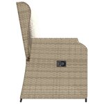 vidaXL Banc de jardin avec coussin Beige Poly rotin