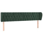 vidaXL Tête de lit avec oreilles Vert foncé 183x23x78/88 cm Velours