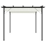 vidaXL Pergola avec toit rétractable Blanc crème 3 x 3 m Acier