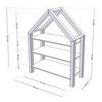 Lit cabane avec étagère 90 x 200 gris