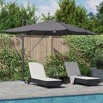 vidaXL Parasol cantilever Roma avec LEDs en anthracite  352x251x265 cm en aluminium.