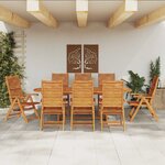 vidaXL Ensemble de salle à manger pour jardin 9 Pièces Marron