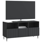 vidaXL Meuble TV avec tiroir Noir 102 x 34 5 x 50 cm Bois d'ingénierie