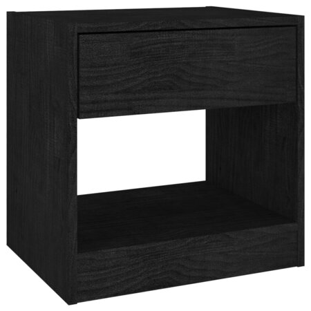 vidaXL Table de chevet Noir 40x31x40 cm Bois de pin massif