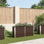 vidaXL Lit surélevé de jardin Marron 160x40x77 cm Acier galvanisé