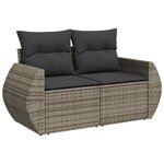 vidaXL Salon de jardin avec coussins 8 Pièces gris résine tressée acacia