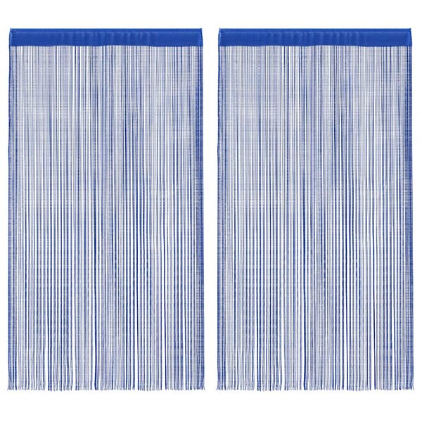 vidaXL Rideau en fils 2 Pièces 140 x 250 cm Bleu