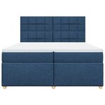 vidaXL Sommier à lattes de lit avec matelas Bleu 200x200 cm Tissu
