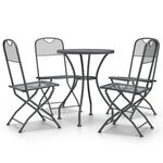 vidaXL Ensemble à manger de jardin 5 Pièces Maille Métal Anthracite