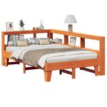 vidaXL Lit bibliothèque sans matelas cire marron 120x200 cm pin massif