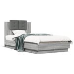 vidaXL Cadre de lit sans matelas sonoma gris 75x190 cm