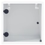 vidaXL Table de chevet avec porte en verre blanc 35x37x35 cm