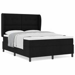 vidaXL Lit à ressorts avec matelas Noir 140 x 200 cm tissu