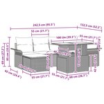 vidaXL Ensemble de canapé de jardin avec coussin 7 Pièces Gris polyrotin