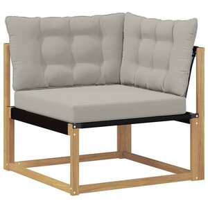 vidaXL Canapé d'angle extérieur Bois d'acacia massif et Textilène