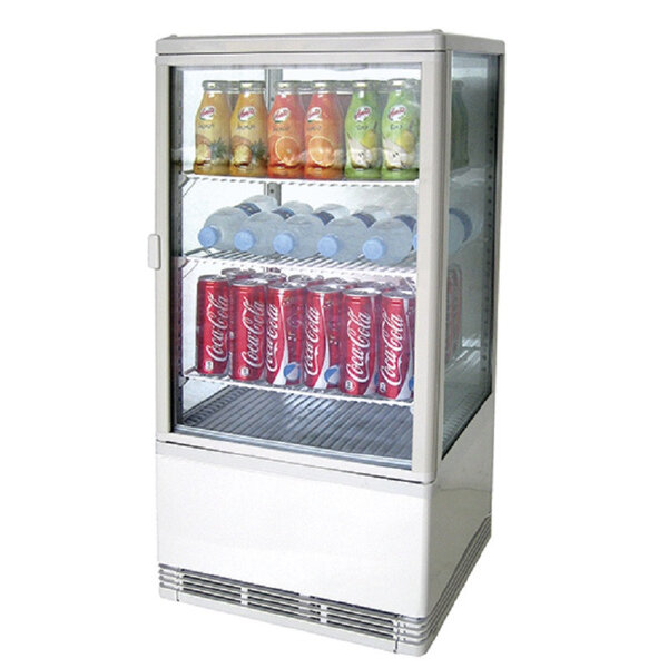 Mini vitrine réfrigérée 70 litres - 3 etagères - 70 l - virtus - r600a - acier inoxydable428 x386x885mm