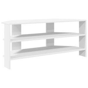 vidaXL MeubleTVd'Angle Blanc 102x40 5x45cm Bois d'ingénierie