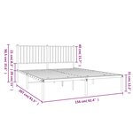 vidaXL Cadre de lit métal sans matelas avec tête de lit noir 150x200cm