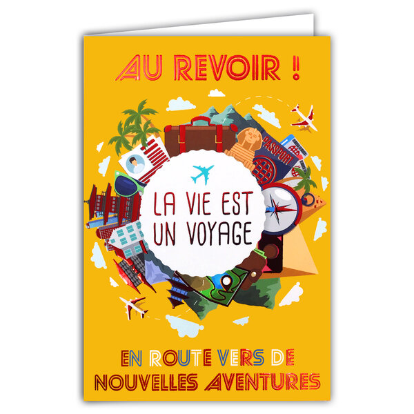 Carte départ au revoir avec enveloppe pour retraite ou déménagement bonne route