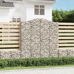 vidaXL Paniers à gabions arqués 2 Pièces 200x50x220/240 cm Fer galvanisé