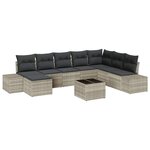 vidaXL Ensemble de canapé de jardin 9 Pièces Gris clair 319 x 209 x 85 cm