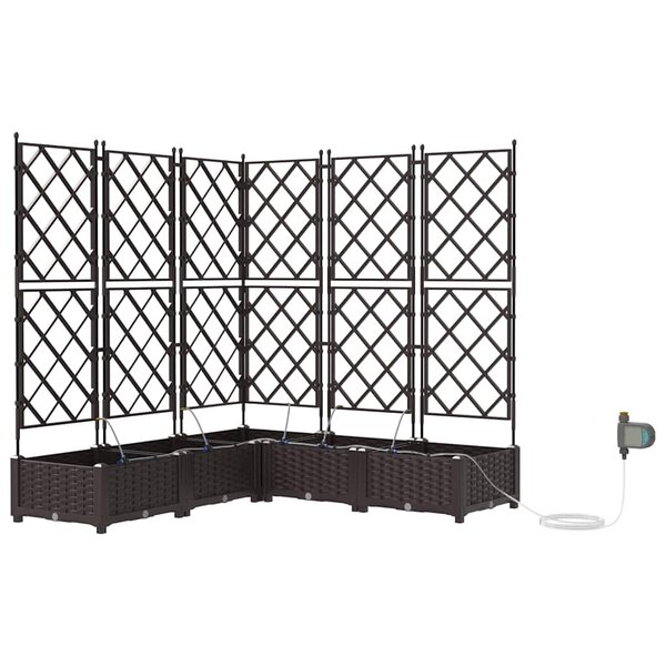 vidaXL Cache-pot de jardin 5 Pièces Marron Acier