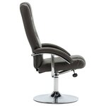 vidaXL Fauteuil inclinable avec repose-pied Gris Similicuir