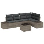 vidaXL Ensemble de Canapés de Jardin 5 Pièces avec Coussins en Rotin Synthétique Noir