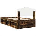 vidaXL Cadre de lit Chêne fumé 90 x 200 cm Bois de pin massif