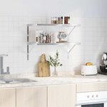 vidaXL Étagères murales 2 Pièces 75x40x3 cm argenté acier inoxydable