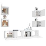 vidaXL Ensemble de meubles TV 6 Pièces Blanc Bois d'ingénierie