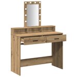 Coiffeuse vidaXL avec lumières LED Chêne Artisan 100x41x140 cm