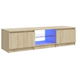 vidaXL Meuble TV avec lumières LED chêne sonoma 140x40x36 cm