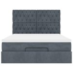 vidaXL Cadre de lit ottoman avec matelas gris foncé 140x190 cm velours