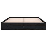 vidaXL Cadre de lit sans matelas noir bois massif 120x190 cm