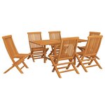 vidaXL Ensemble à manger de jardin 7 Pièces Bois de teck massif