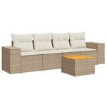 vidaXL Salon de jardin avec coussins 5 Pièces beige résine tressée